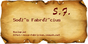 Soós Fabrícius névjegykártya