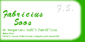 fabricius soos business card